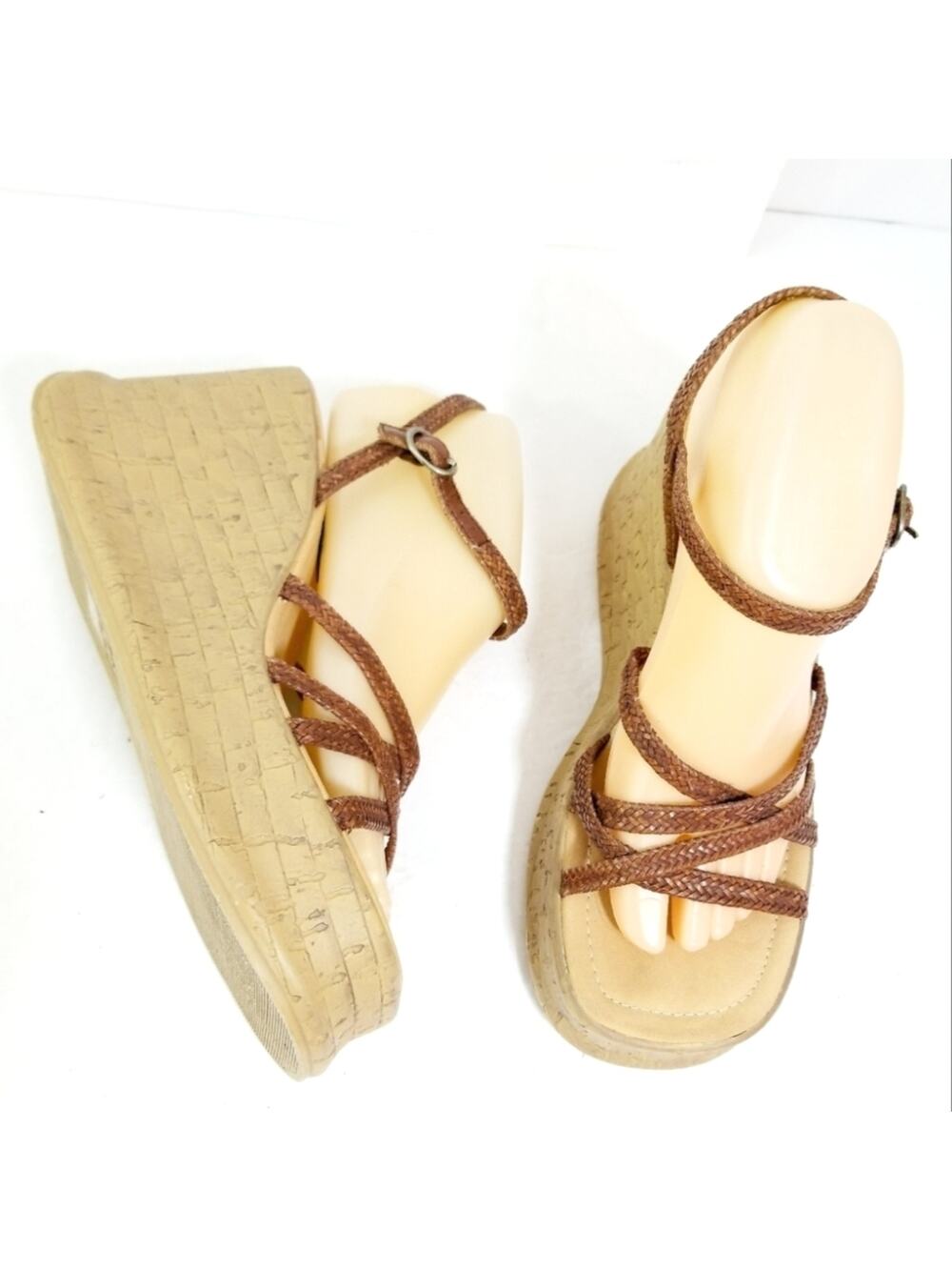 Vintage 90s epic platform braided strap sandals 9